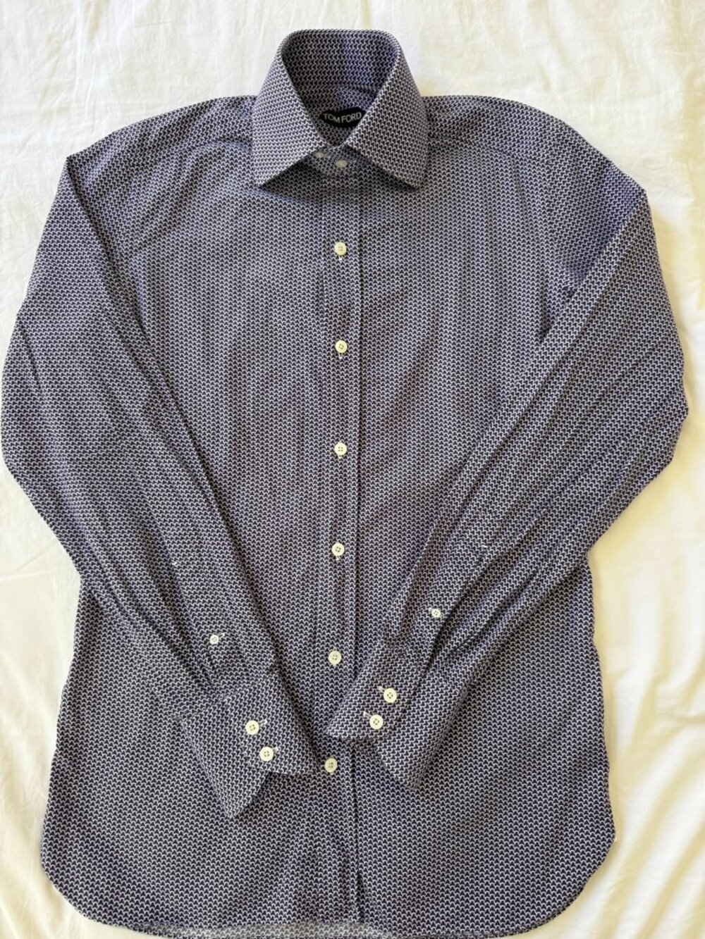 Tom Ford Shirt 15.5 Collar Purple Pattern